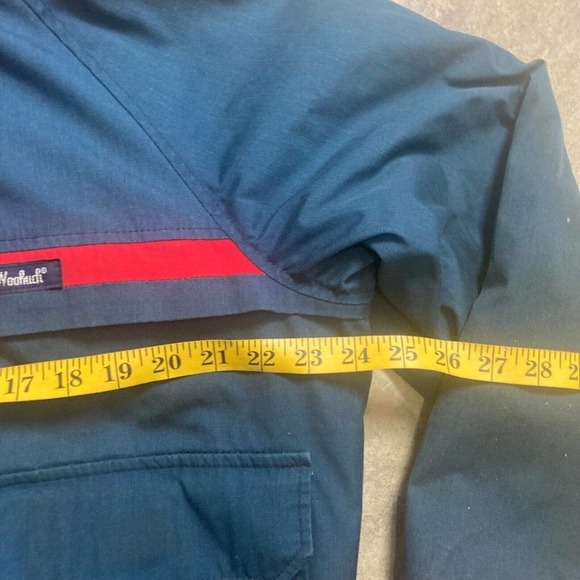 Woolrich Jacket Mens Size XL Bomber 80s 90s Full Zip Red Stripe Blue High Neck - Picture 5 of 10